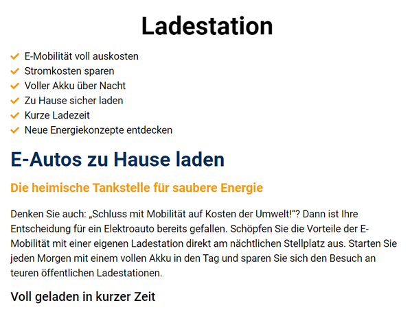 E Autos Ladestation 